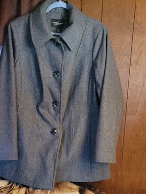 London Fog Women's Gray Wool-Blend Coat